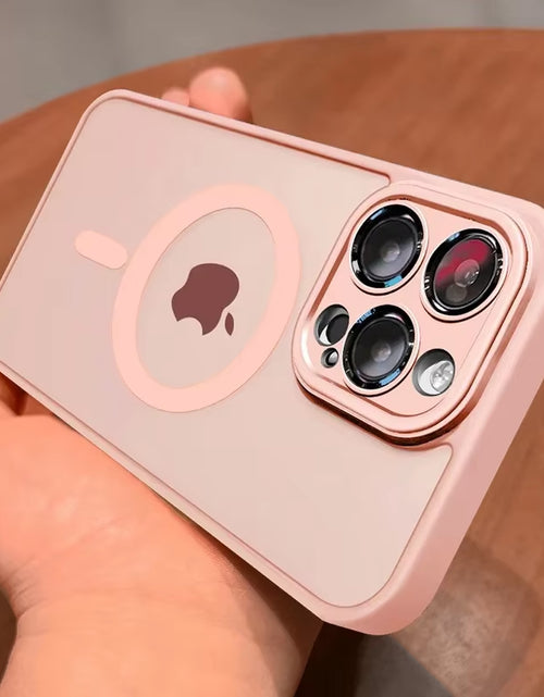 Load image into Gallery viewer, Magnetic Luxury Lens Protector Matte Translucent Case for Iphone 17 16 15 14 13 12 11 Pro Max for Magsafe Wireless Charger Cover
