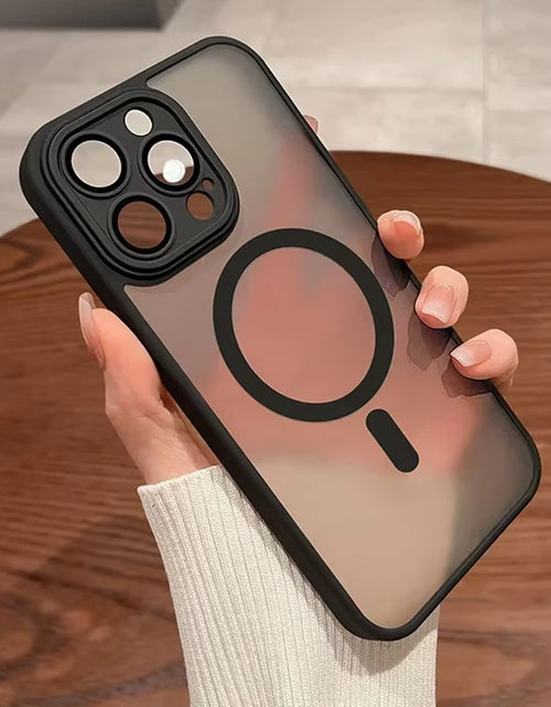 Load image into Gallery viewer, Magnetic Luxury Lens Protector Matte Translucent Case for Iphone 17 16 15 14 13 12 11 Pro Max for Magsafe Wireless Charger Cover
