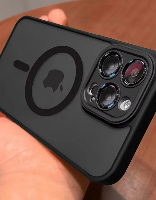 Load image into Gallery viewer, Magnetic Luxury Lens Protector Matte Translucent Case for Iphone 17 16 15 14 13 12 11 Pro Max for Magsafe Wireless Charger Cover

