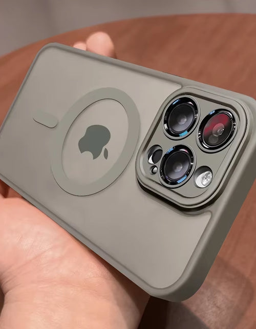Load image into Gallery viewer, Magnetic Luxury Lens Protector Matte Translucent Case for Iphone 17 16 15 14 13 12 11 Pro Max for Magsafe Wireless Charger Cover
