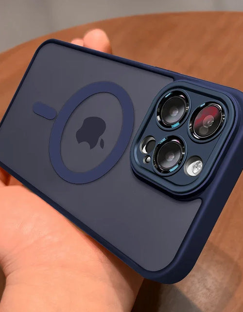 Load image into Gallery viewer, Magnetic Luxury Lens Protector Matte Translucent Case for Iphone 17 16 15 14 13 12 11 Pro Max for Magsafe Wireless Charger Cover
