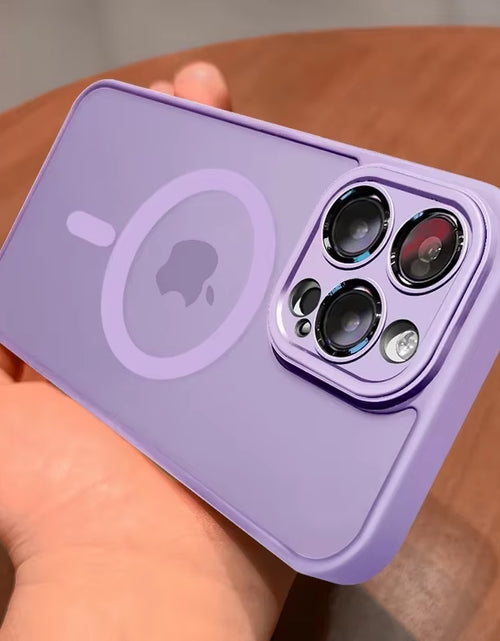 Load image into Gallery viewer, Magnetic Luxury Lens Protector Matte Translucent Case for Iphone 17 16 15 14 13 12 11 Pro Max for Magsafe Wireless Charger Cover

