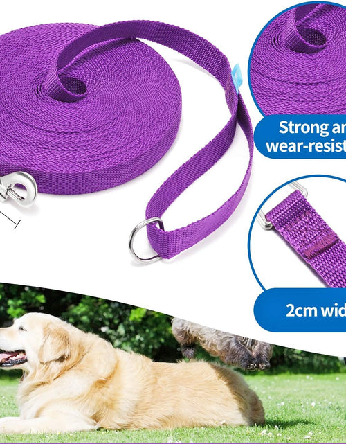 Load image into Gallery viewer, 15 Ft, 20 Ft, 30 Ft, 50 Ft, 100 Ft Long Training Leash for Dog Cat Training, Play, Camping, or Backyard Lead with Free Training Clickers for Small, Medium and Large Dogs or Cats

