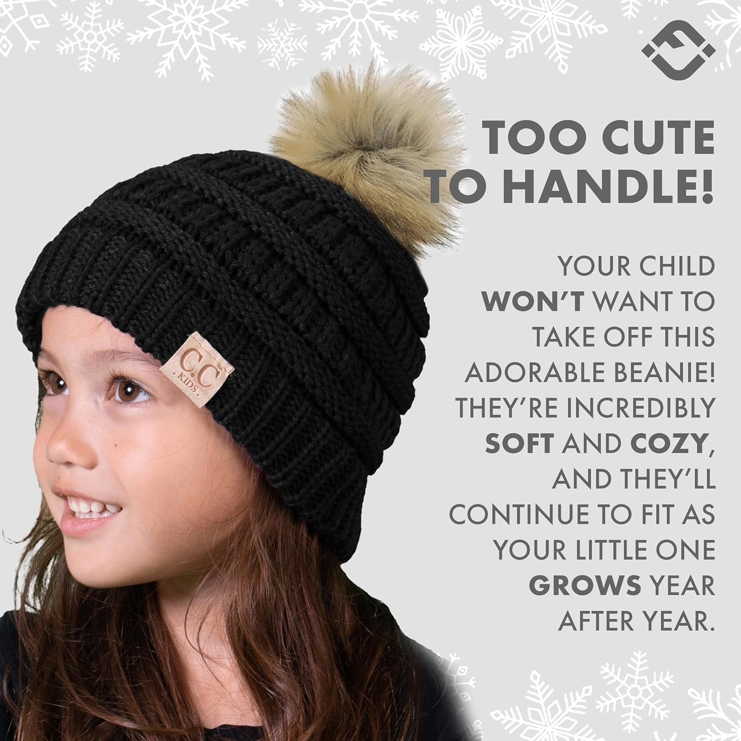 Kids Beanie Baby Toddler Cable Knit Children’S Pom Winter Hat