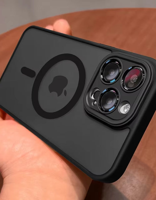 Load image into Gallery viewer, Magnetic Luxury Lens Protector Matte Translucent Case for Iphone 17 16 15 14 13 12 11 Pro Max for Magsafe Wireless Charger Cover
